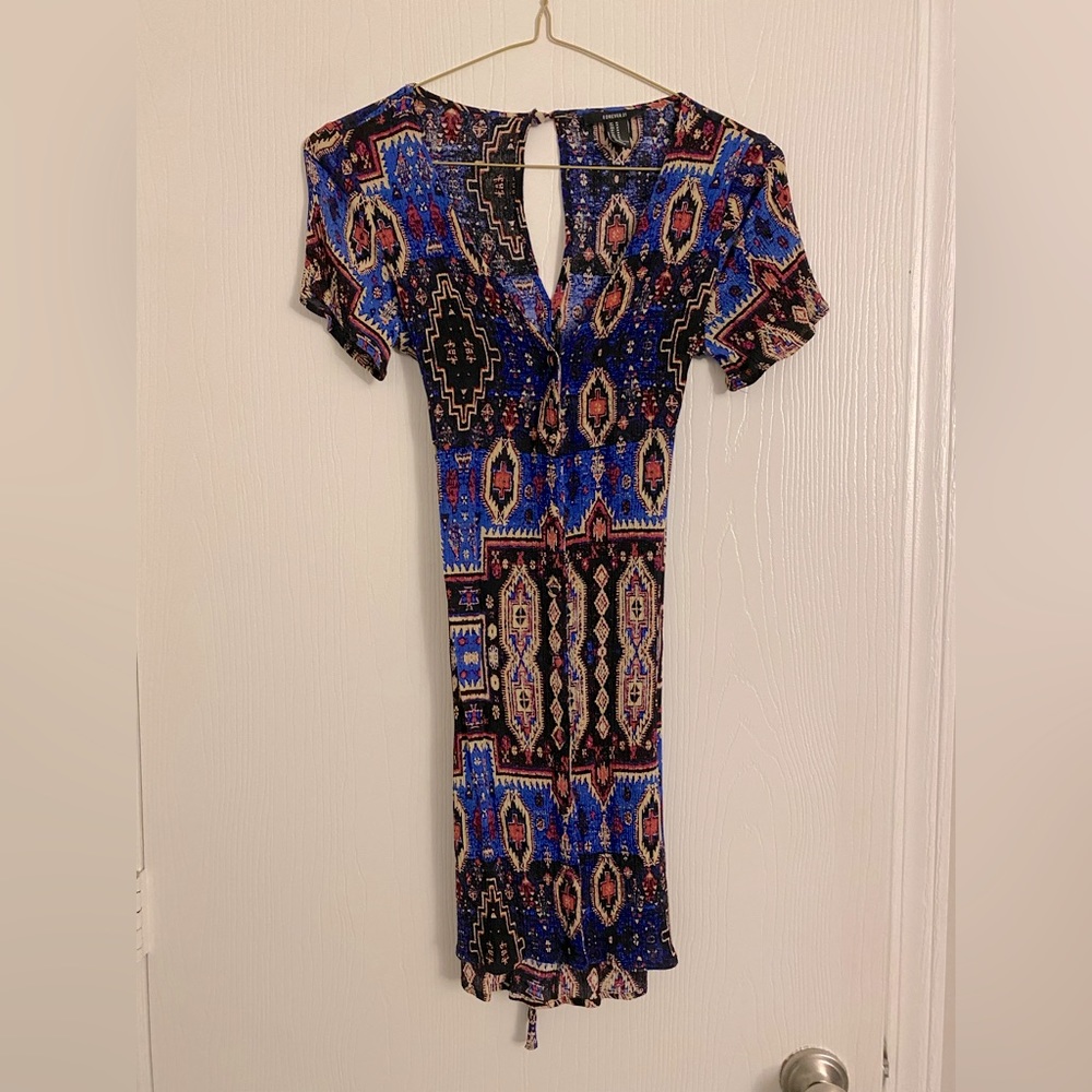 Forever 21 Blue Knee Length Dress - Medium